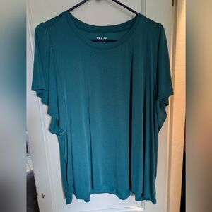 Teal Maurices Ruffled Sleeve Tshirt